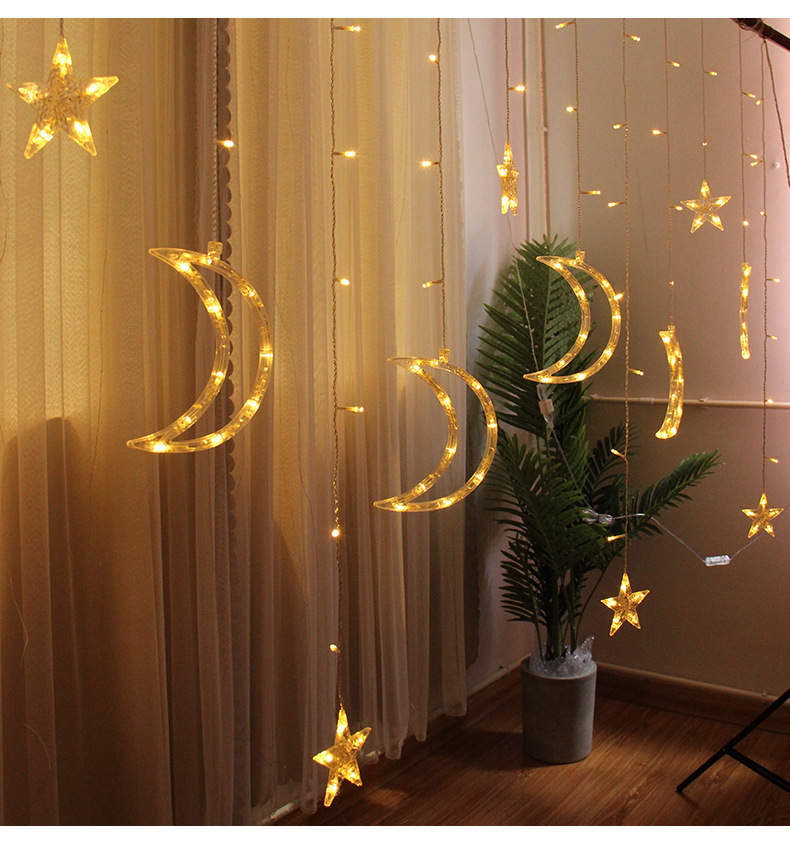 Led Curtain Crescent/Star and Star only light string