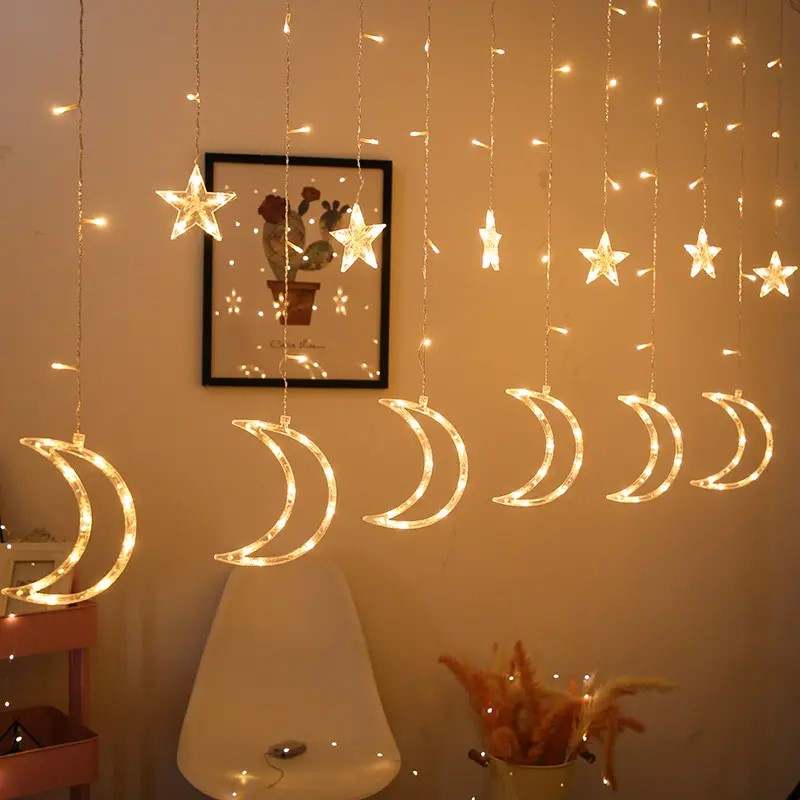 Led Curtain Crescent/Star and Star only light string