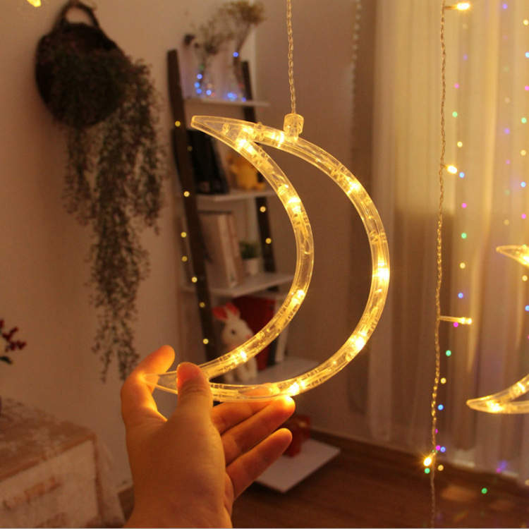 Led Curtain Crescent/Star and Star only light string