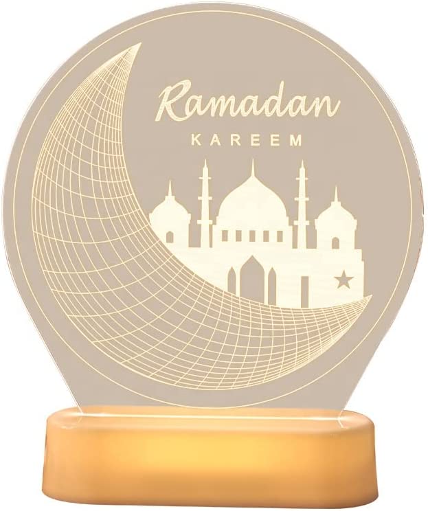 3D Ramadan Kareem Light (Crescent/Mosque)