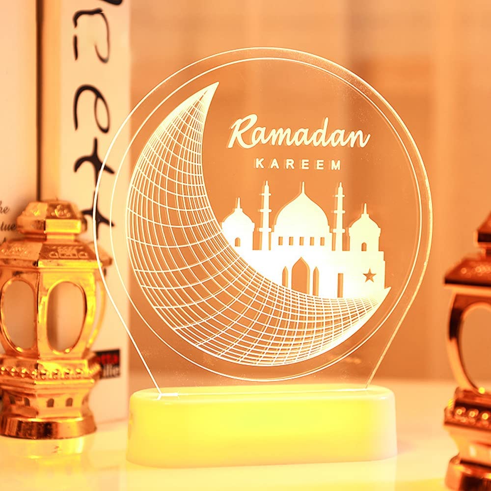 3D Ramadan Kareem Light (Crescent/Mosque)