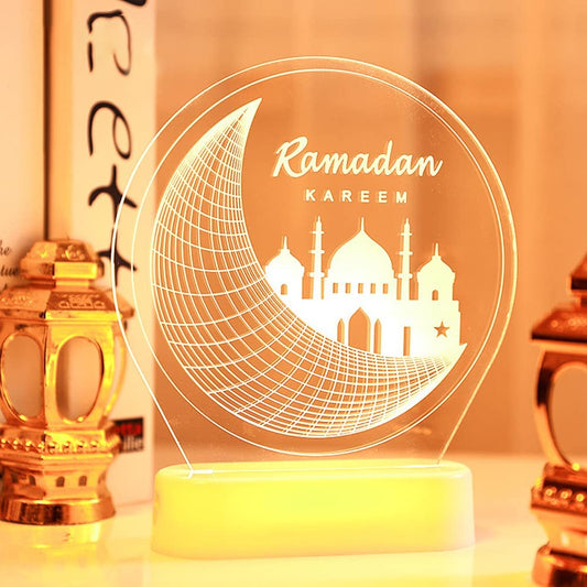 3D Ramadan Kareem Light (Crescent/Mosque)