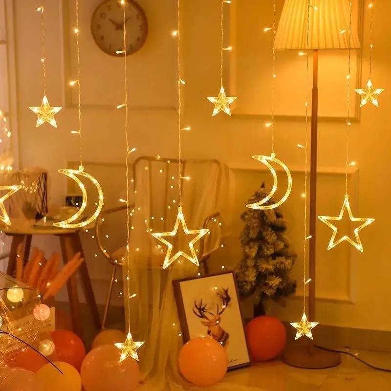 Led Curtain Crescent/Star and Star only light string