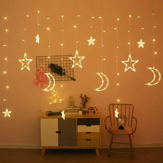 Led Curtain Crescent/Star and Star only light string