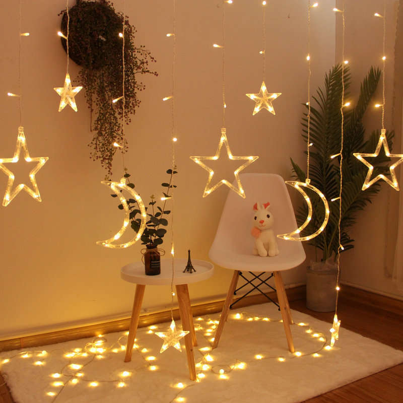 Led Curtain Crescent/Star and Star only light string